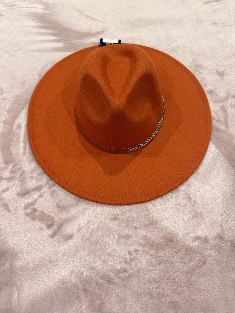 FRYE Rust Orange Wide Brim Fedora Hat with Leather Band – Western Boho Style